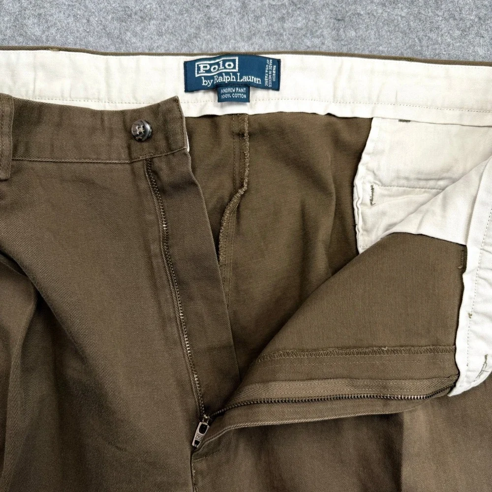Vintage Polo Ralph Lauren Andrew Pant Mens 40x30 Brown Pleated Deadstock NWT